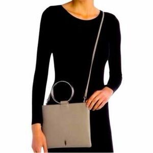 THACKER Women’s Le Pouch Elegant Beige Gray Taupe Crossbody Purse Bag EUC *READ